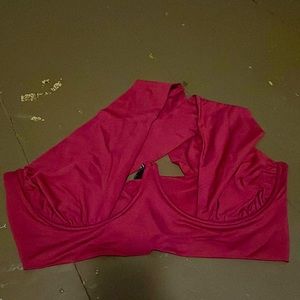 Red SHEIN Plus Wrap Front Crop Top